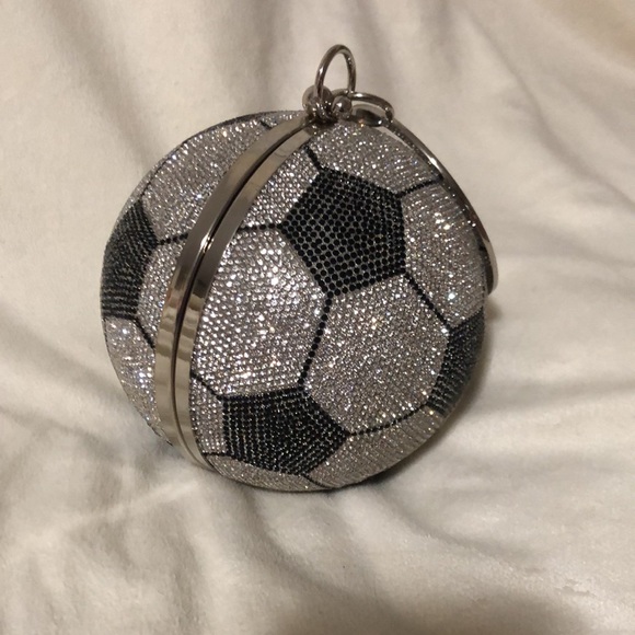 COPY - Crystal covered soccer ball wristlet/shoulder/crossbody bag. - Picture 3 of 4